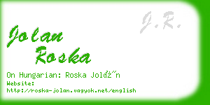 jolan roska business card